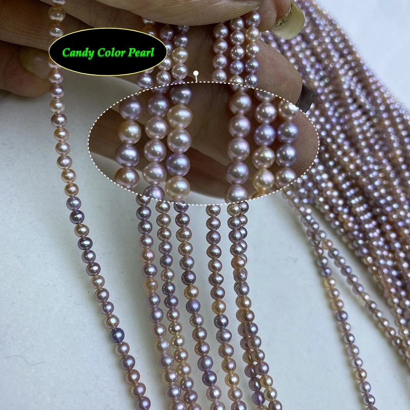 AAAA Natural Freshwater Pearl Nearround Candy-Color Pearl 2-3mm For Jewelry Making DIY Accessory Handicraft Supplies