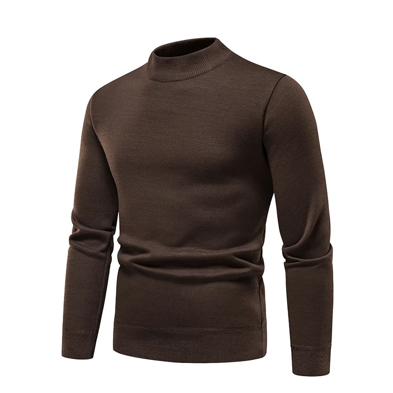 Maglione con o-collo in tinta unita sottile Top da uomo Autunno Inverno Abbigliamento caldo per maglieria Camicia classica con fondo spesso per uomo MY922