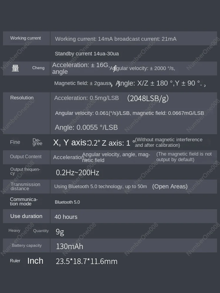 Bluetooth 5.0 Three-Axis Accelerometer Inclination Gyro Angle Sensor Digital Compass 9dof Magnetometer IMU