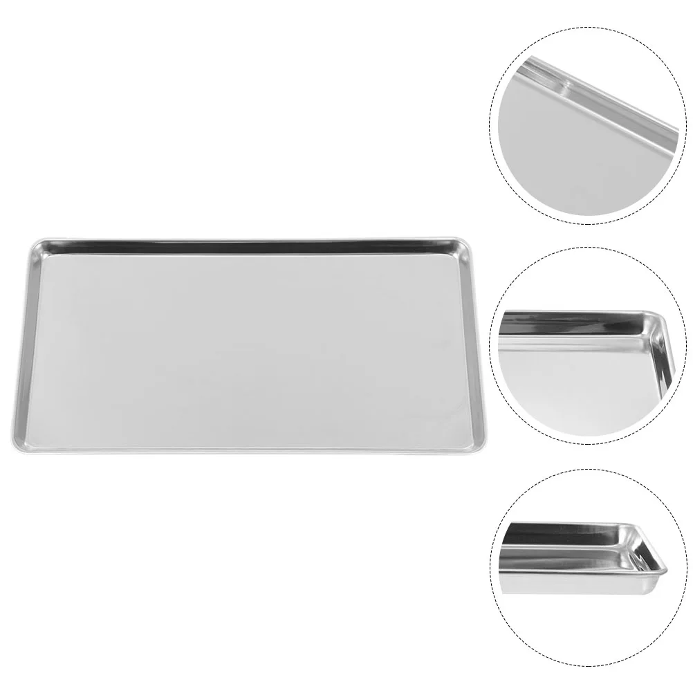 

Stainless Steel Rice Noodle Dish 22.8X14.8X1.2CM Rectangular Tray Pan Oven Baking Grilling Fish Storage