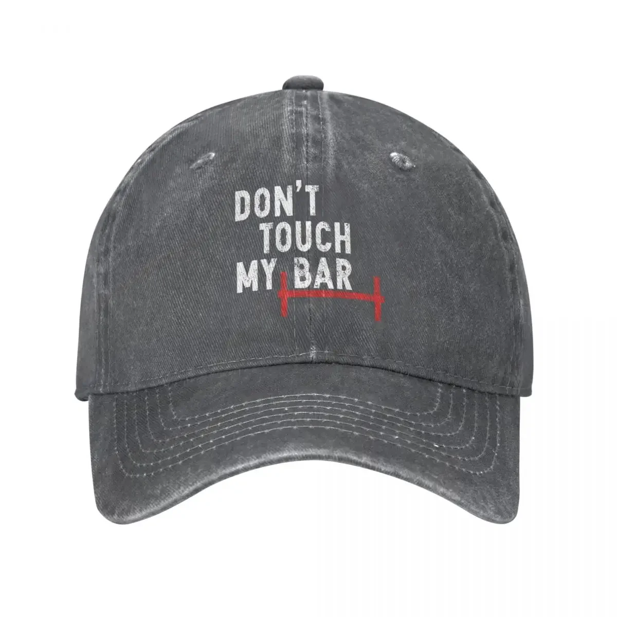 

Don't Touch My Bar Training Motivation Gym Motivation Quote Summer Baseball Caps Washed Snapback Hat Caps Hat for Men Women