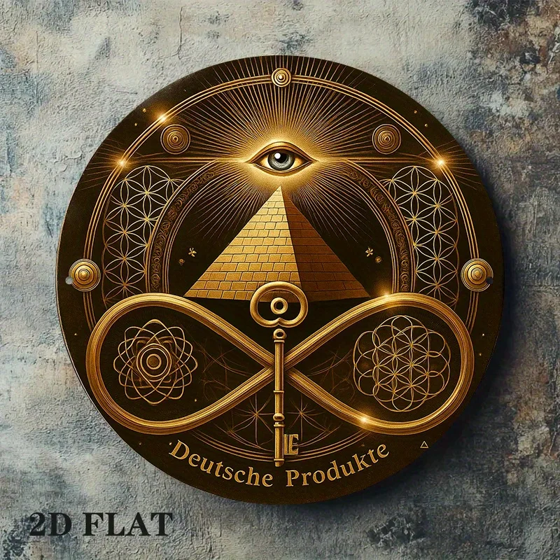 CIFBUY Vintage All Seeing Eye Aluminum Wall Art Waterproof Scratchproof Metal Sign For Living Room Office Home Indoor Decor