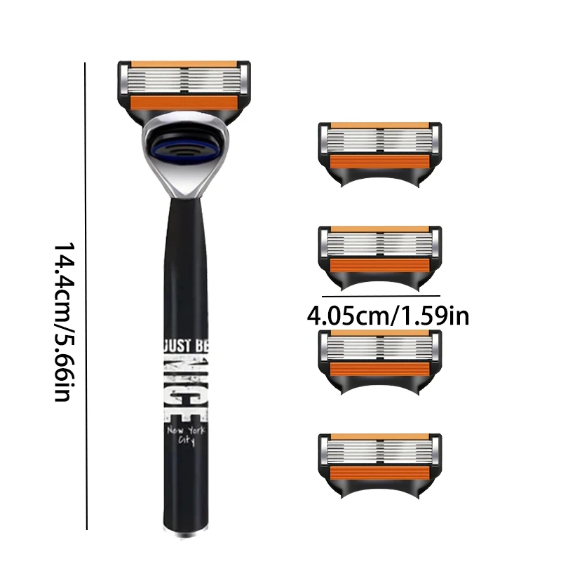 ماكينة حلاقة بتصميم جديد للرجال ماكينة حلاقة بستة طبقات ماكينة حلاقة قابلة لإعادة الاستخدام شفرة مستوردة أداة متعددة تغيير الرأس