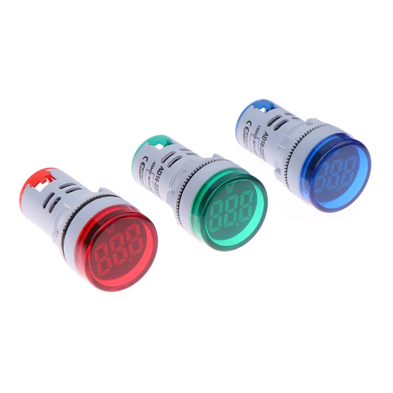 22mm AC 25-500V Round Mini Digital Voltmeter Ammeter LED Indicator Lamp Amp Volt Voltage Tester Meter Device image 5