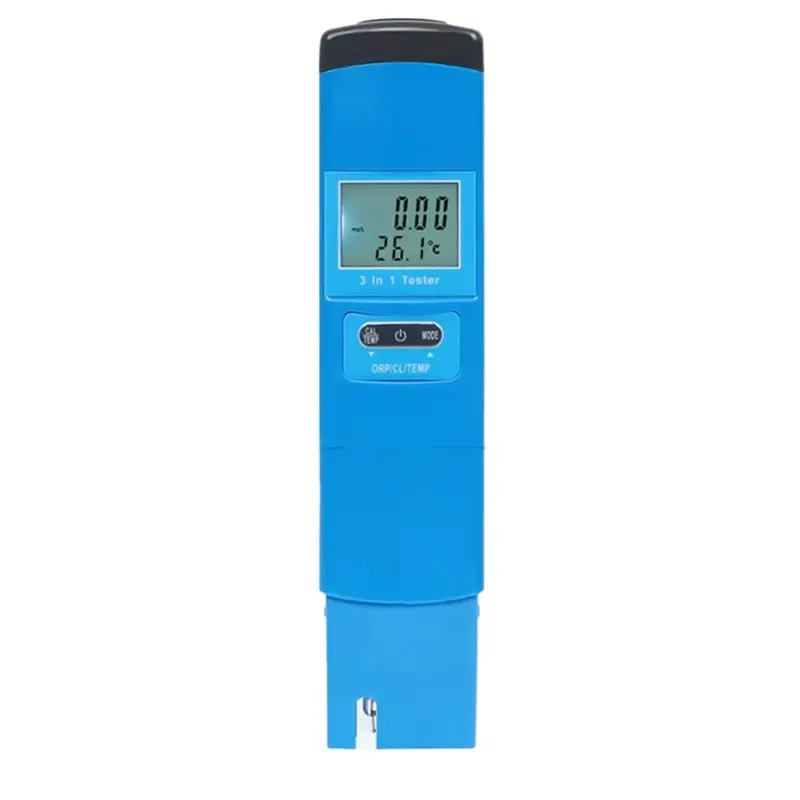 【RISTMAS】Detector de agua 3 en 1 medidor de función LCD Digital Probador de Calidad del Agua para piscina de agua potable que incluye ORP/C