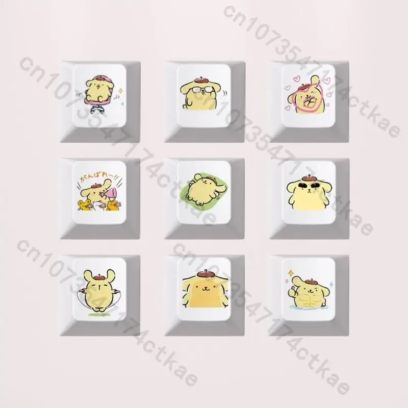 Anime Kawaii Pompompurin Keycap Original Height Replacement Keycap Pbt Material Five-Sided Sublimation Keyboard Accessories Gift