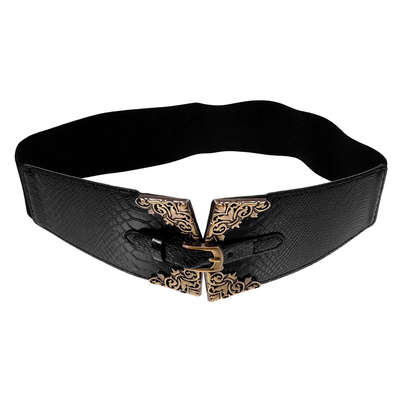 

Palace Style Corset Pattern Women Waist Belt Dress Waist Belt Black Adjustable Corset Cinch Dress Belts Retro Elastic