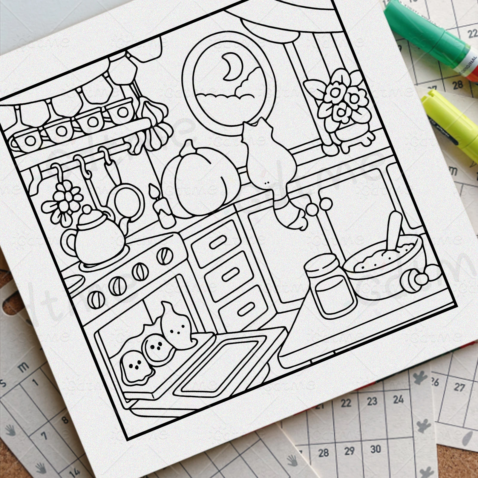 COMFY CORNER Malbuch für Erwachsene mit Auffälligen und Einfachen Mustern, Niedliches Zeichenbuch, Perfektes Geschenk für Partys und Geburtstage – Detail 4