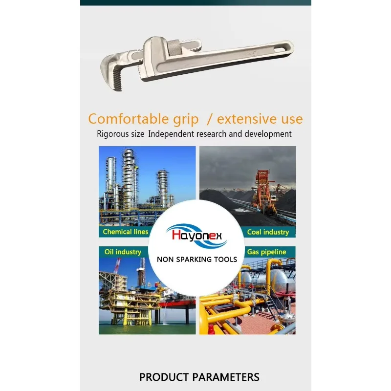 High Quality Best-selling Tools 304 Stainless Steel Antimagnetic Pipe Wrench Hand Tool Pipe Wrench Non Sparking Tools