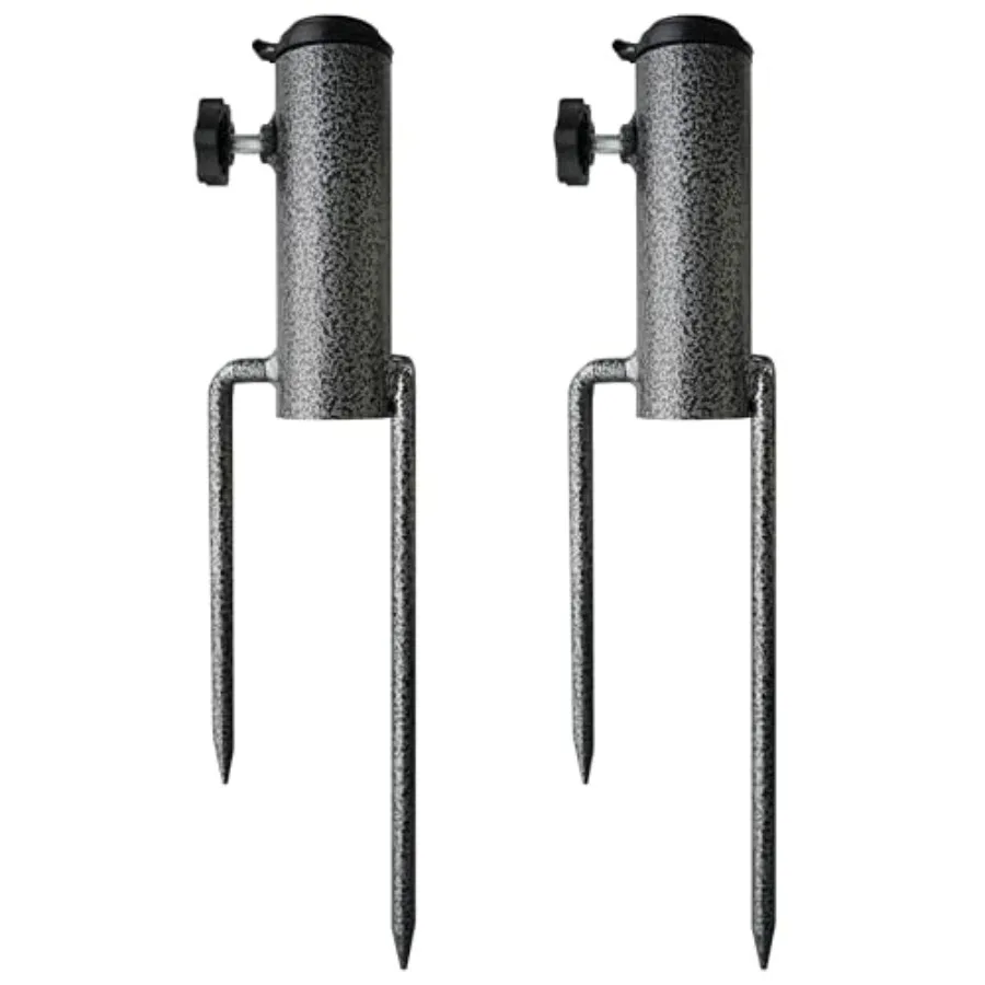 

Adjustable Portable Umbrella Base Upgraded Heavy Duty Metal Holder-Stand-Sand Grass Auger for Flag Umbrella Fishing Rod Outdoor