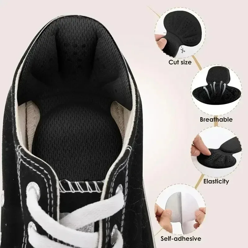 สติกเกอร์ส้นรองเท้าผ้าใบ Heel Protection Feet Pads บรรเทาอาการปวดลดขนาดรองเท้าลื่น Insoles T-Shaped Foot Care Pad รองเท้าส้นสูง