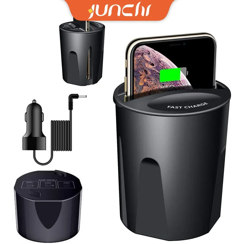 

Car Cup 2-in-1 Wireless Car Multi-Function Fast Charging Pad Stand 10W/7.5W/5W High Performance