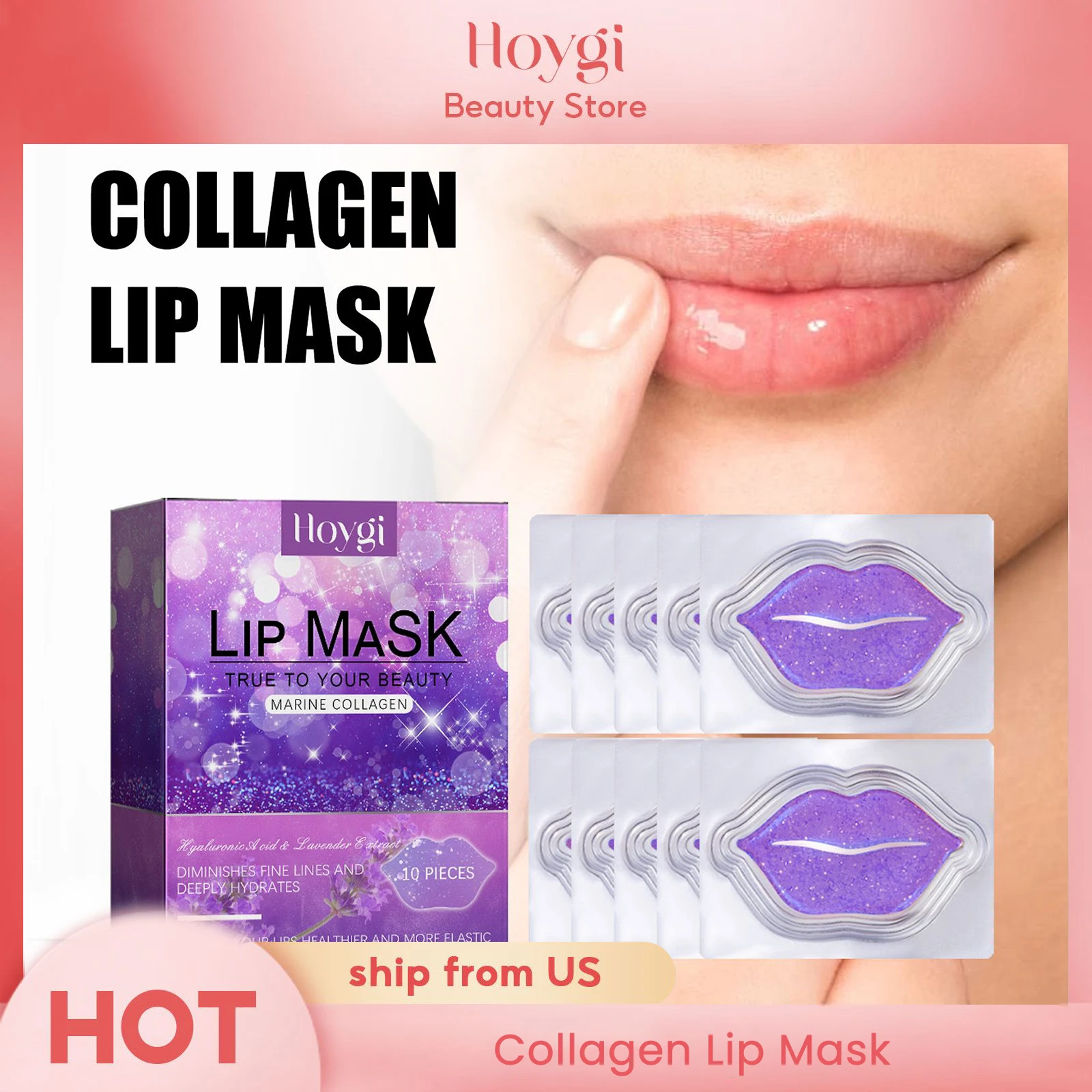 Hoygi Moisturizing Plumping Lip Mask Restores Moisture Mask for Dry Lips and Fade Lines Night Sleeping Care Gel Treatment Masks