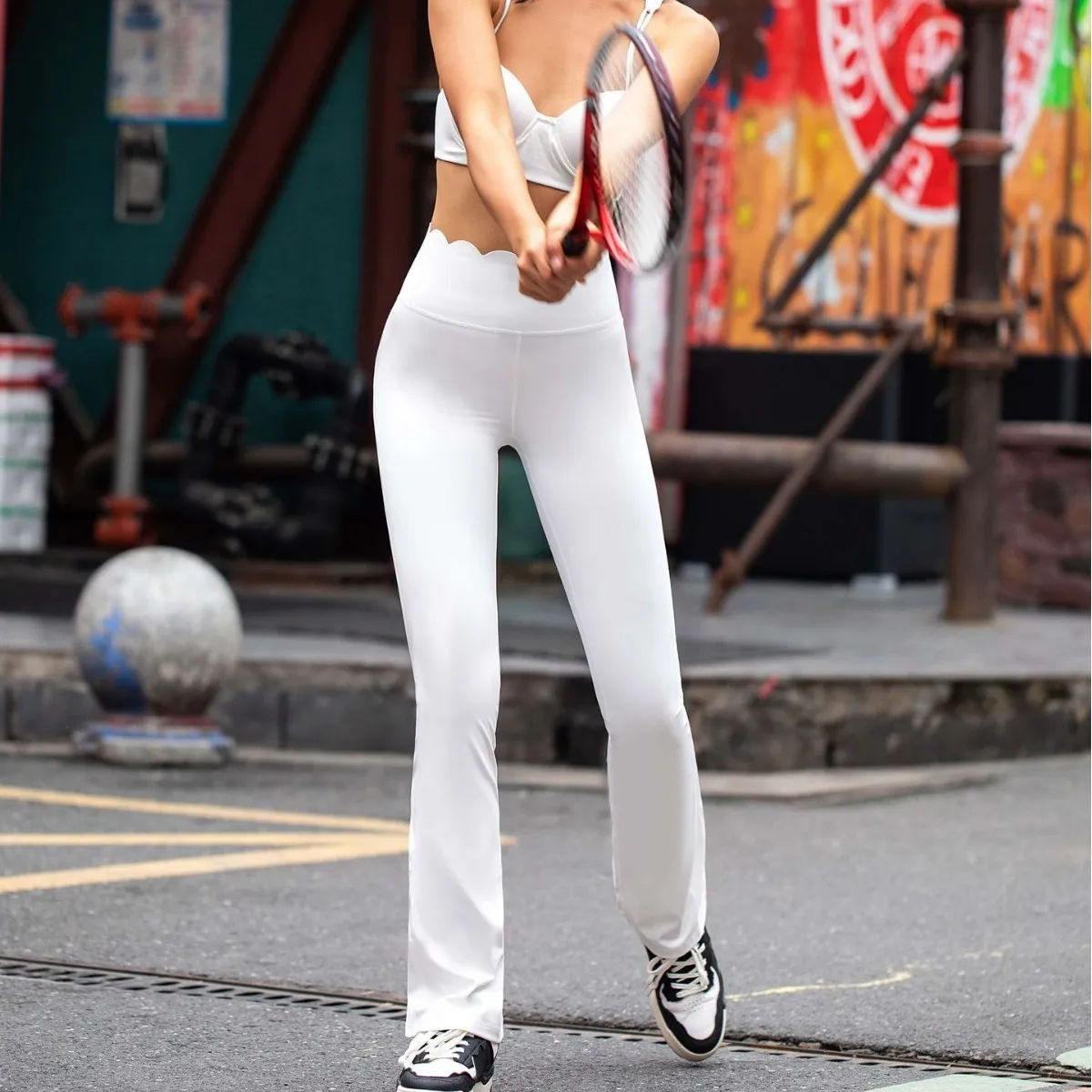 Naked Feeling Sports Yoga Flared Pants Women 2025 New Gym Leggings High Waist Hip Lift Workout Leggings Oddychające spodnie fitness