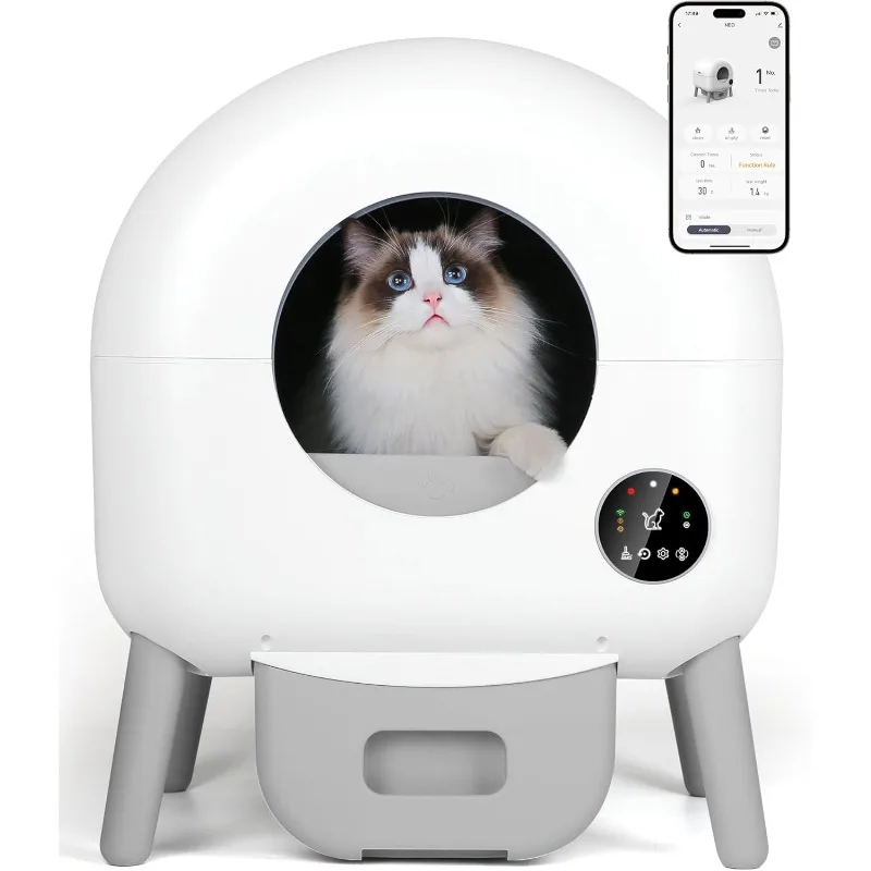 

Self-cleaning cat litter box - Automatic litter box cleans itself, all litters can be used, app controlled