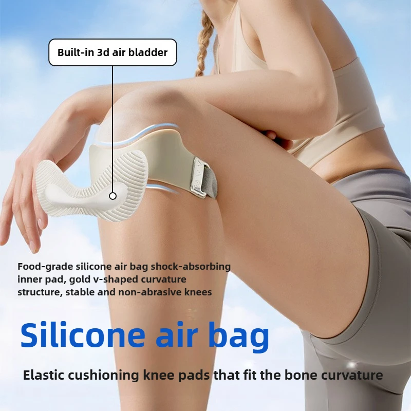Adjustable Airbag Silicone Patella Strap Sports Knee Brace Professional Grade Knee Joint Anti‑Injury Breathable Outdoor Exercise