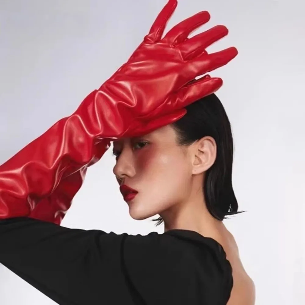 

Elegant Long Elbow Gloves Keep Warm Costume Accessories Evening Party Gloves Soft Material Black Dance Performance Gloves
