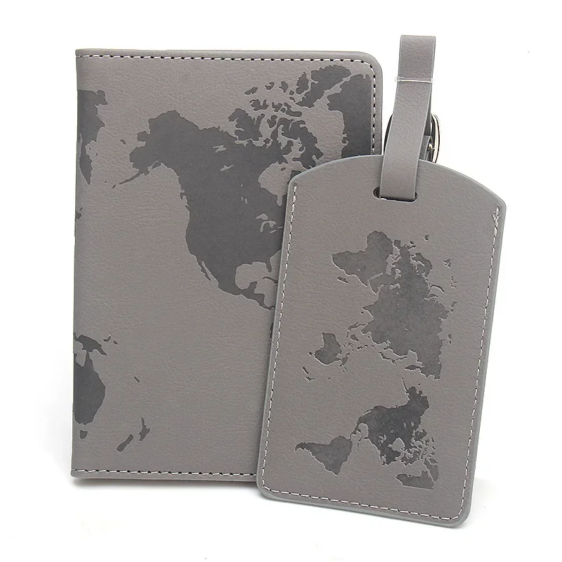 

2026 Travel Passport Organizer ID Card Holder case RFID Passport Covers Luggage Tag Pu Leather Passport Case Luggage Tags