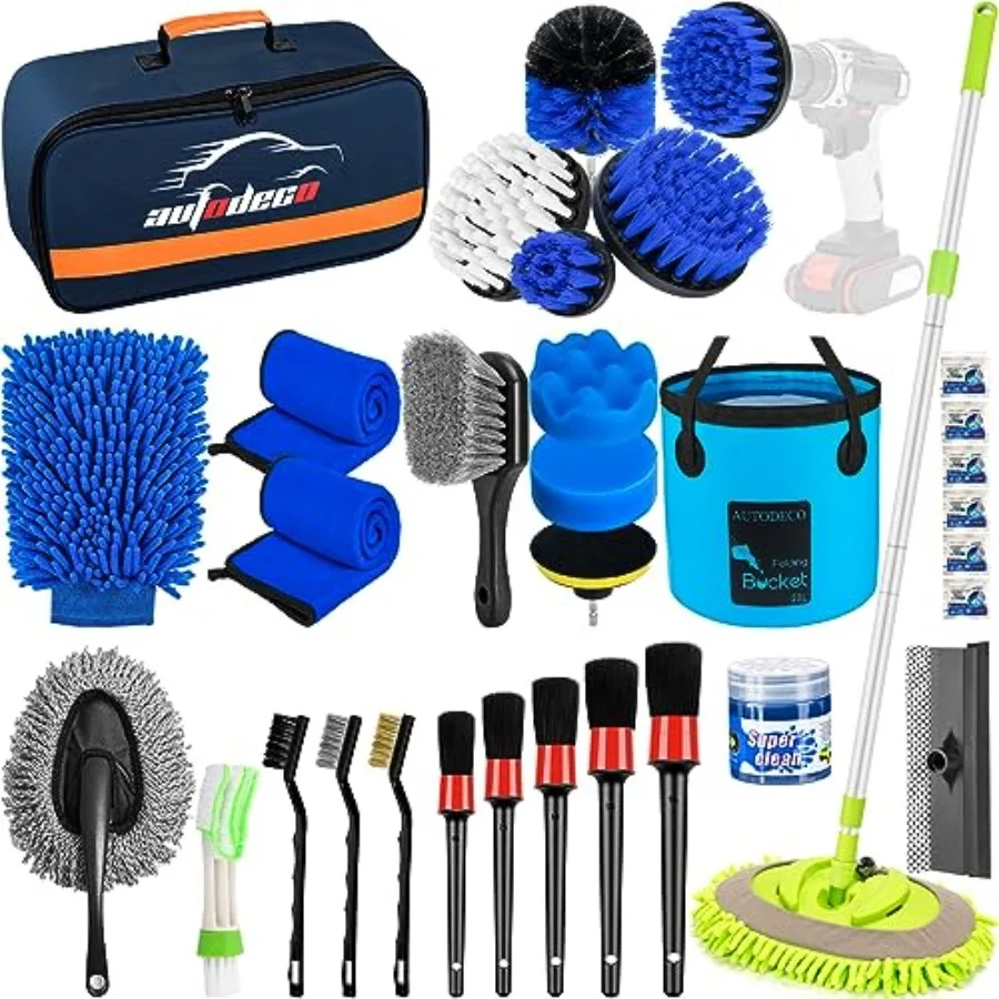 

Car Detailing Brush Set Car Detailing Kit Auto Detailing Drill Brush Set Car Detailing Brushes Car Wash Cleaning Tools Kit with