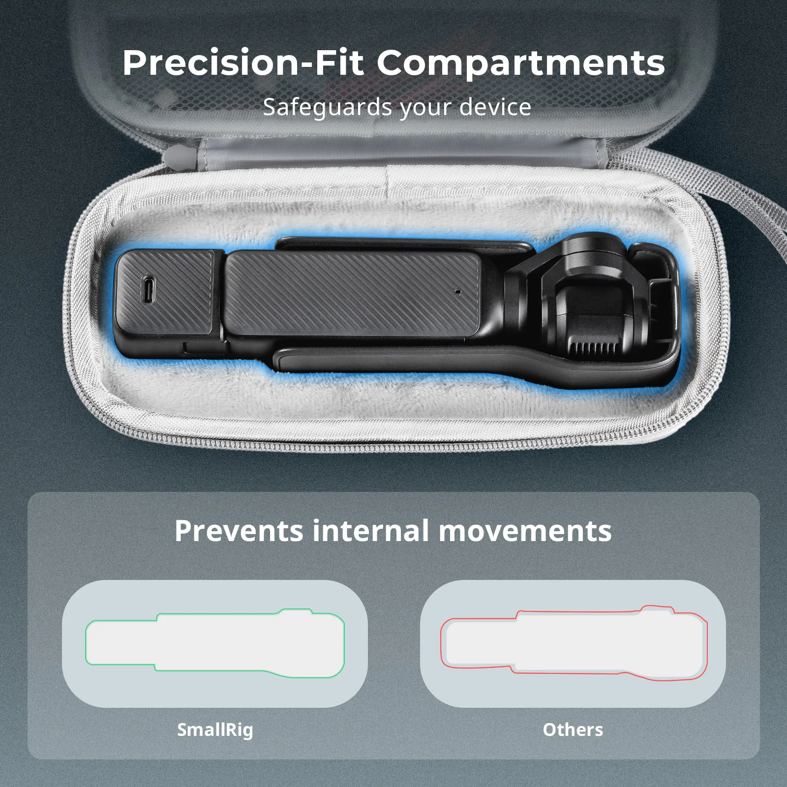 حقيبة حمل صغيرة لـ DJI Osmo Pocket 3 للتصوير الفوتوغرافي في الشوارع الحضرية والتنزه في الهواء الطلق مع حزام المعصم 5118