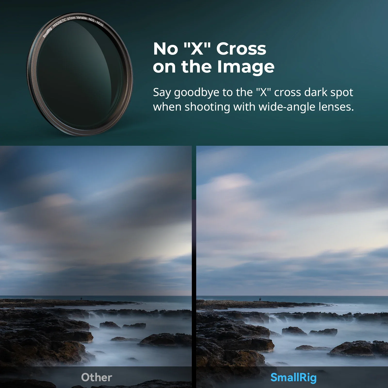 SmallRig 4581 67 mm VND-Filter, magnetisch, ansteckbar, ND2-ND32, 1–5 Anschlag, 67 mm Gewindefilterring für iPhone 15 Pro S24 Ultra