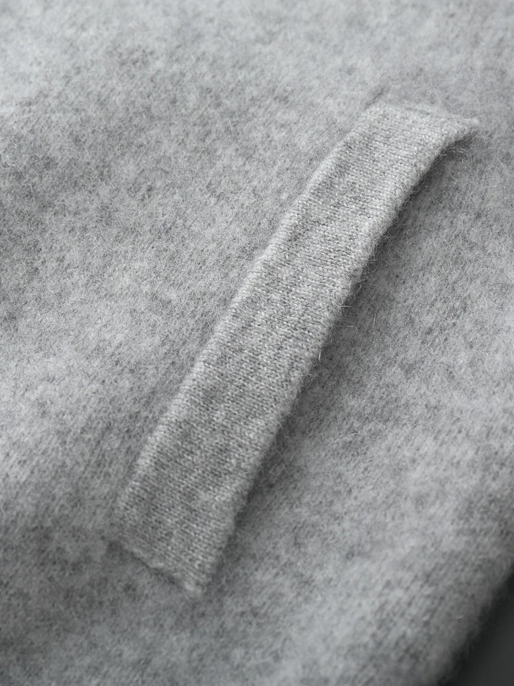 TLOML Autumn Winter Men's 100% Merino Wool Knitwear Stand Collar Zippers Cardigan Smart Casual Cashmere Sweater Thick Soft Coat
