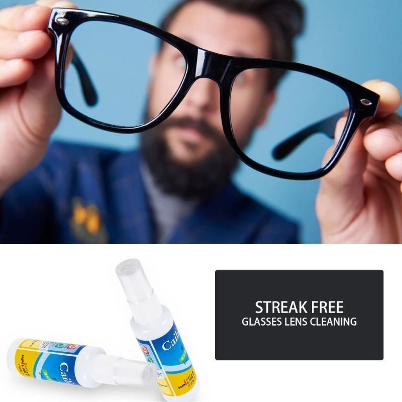 Eyeglasses Lens Cleaner Glasses Cleaner Spray 60ml Eyeglasses Scratch Maintenance Solution Glasses Dirt Oil Removal Spray