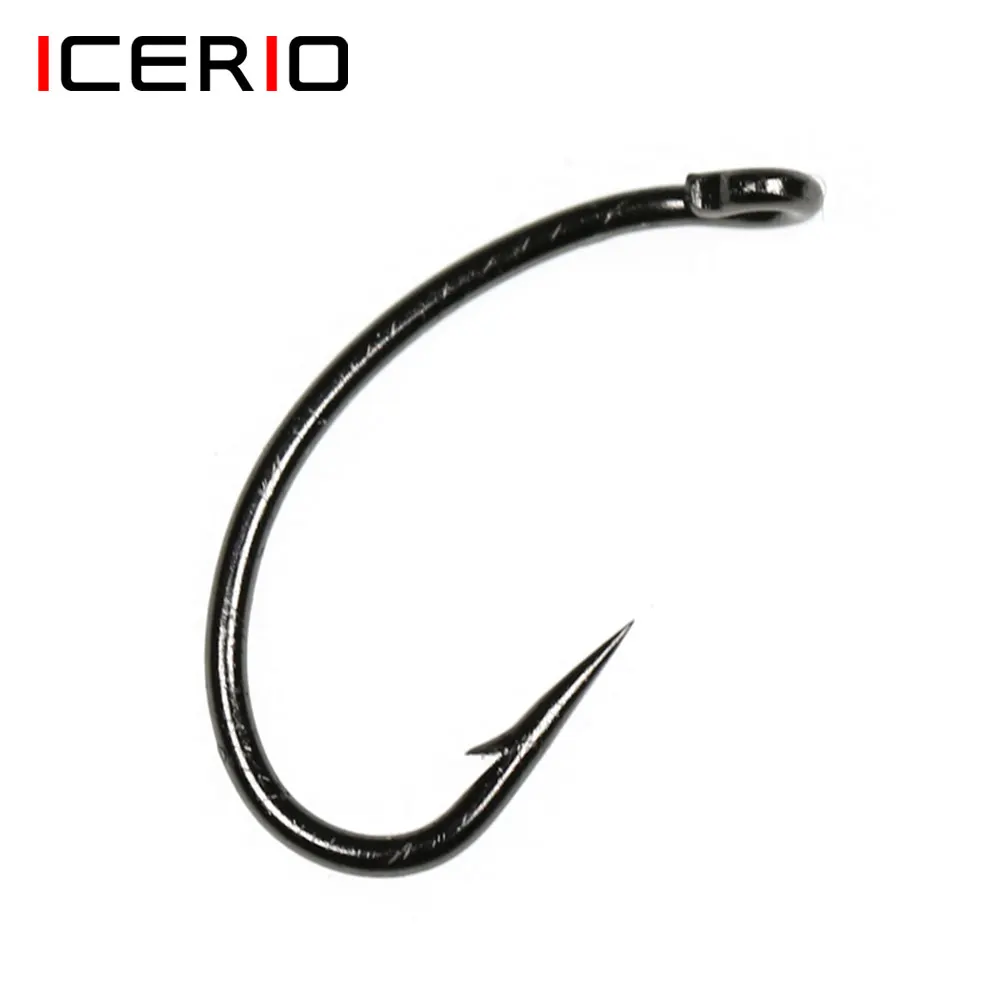 ICERIO 500PCS Fly Tying Hook Nymph Bug Shrimp Scud Pupae Larvae Caddis Flies Fishing Hooks #8~#16 Fly Fishing Hook