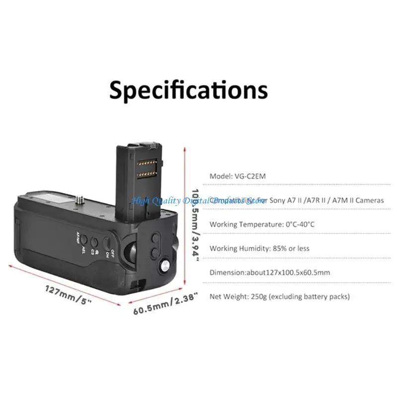 U2JE VG-C2EM Вертикальная ручка для беззеркальных камер A7II A7R2 A7M2 A7S2 Батарейная ручка