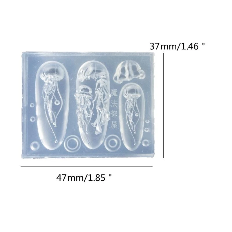 652F Soft Silicone Jellyfish Moulds Art Dropper Mold Convenient Art Molds Resin Craft Mould DIY Casting Moulds