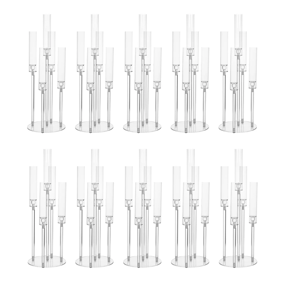 Acrylic 5 Arm LED Candle Holder Set for Parties