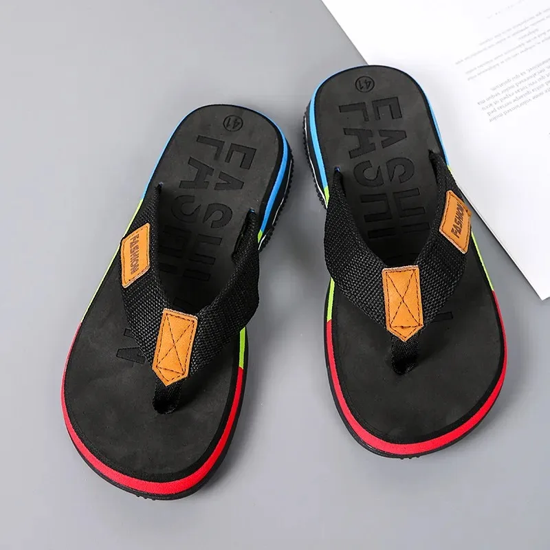 Chinelos Masculinos Estilo Casual Transfronteiriço em Linho, Versão Aprimorada, Confortáveis e Respiráveis, Sandálias Slip-On para o Verão
