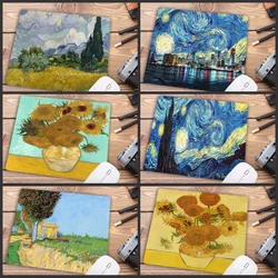 Van Gogh Gamer Play Mats Rubber Art Flower Mouse Pad Small Size 18x22cm Gaming Mouse-pads for Office Desk Mat Office Setup