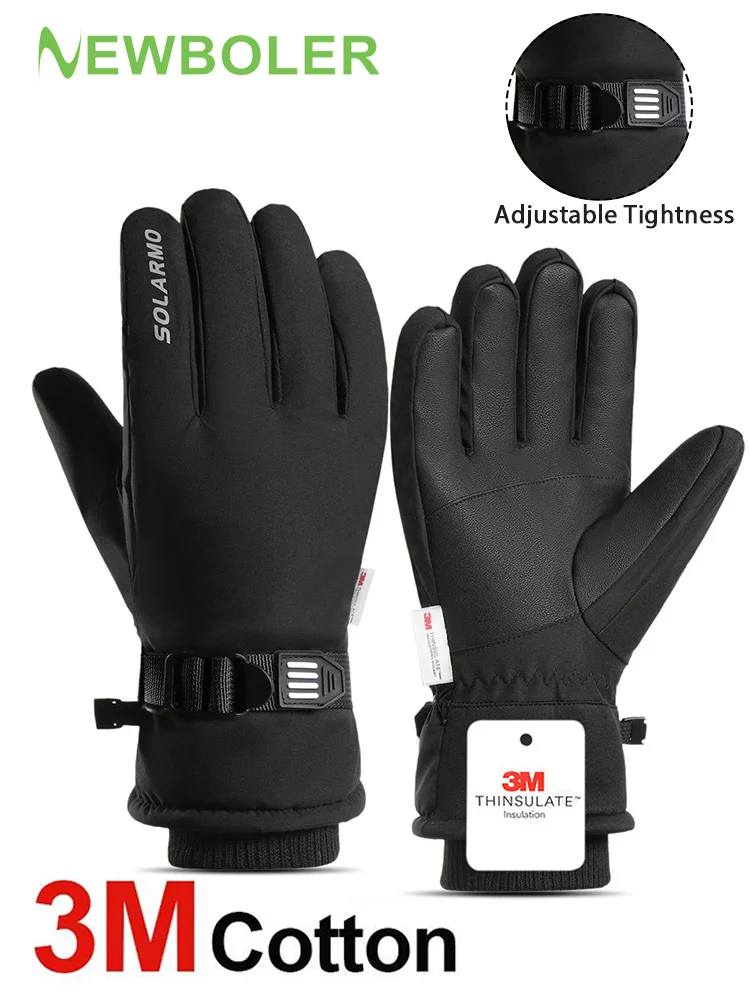 AliExpress NEWBOLER Men Winter Waterproof Cycling Gloves Outdoor Sports Running Motorcycle Ski Touch Screen Gloves Non-slip Warm Full Fingers
