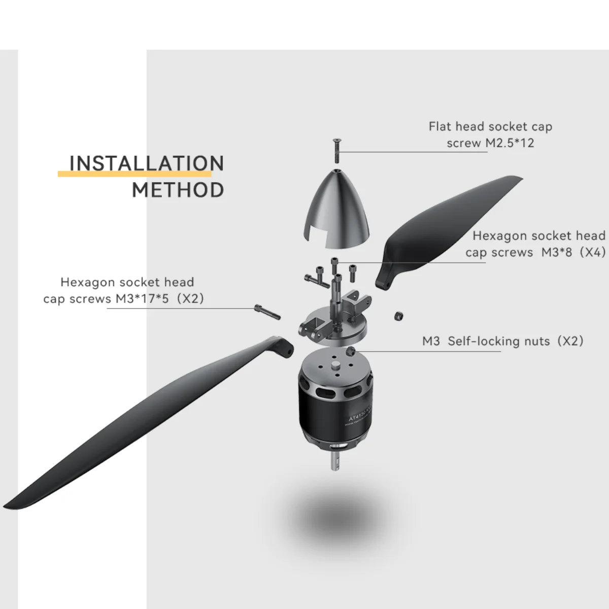T-MOTOR TF15*8 Glider&UAV Carbon Propeller Fiber Polymer Folding Paddle for Glider Uav Fixed Wing Drone DIY Parts