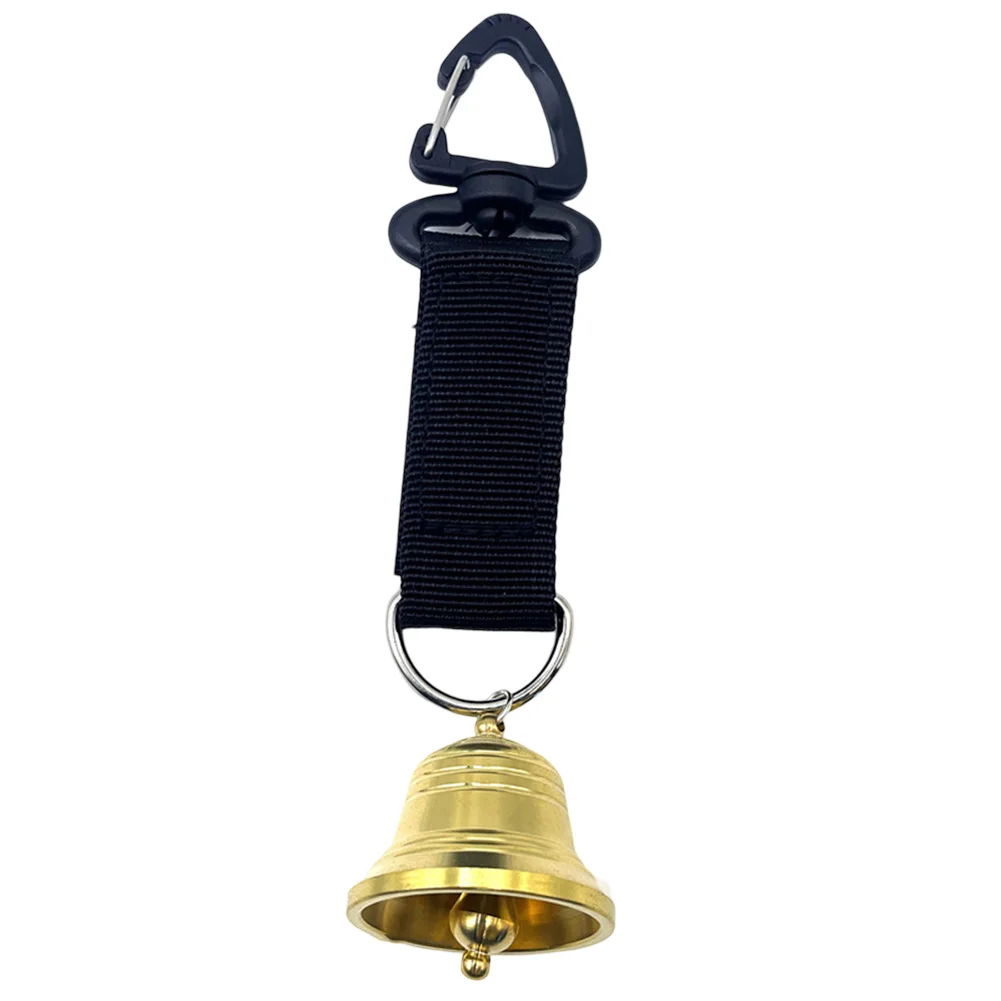 

Bell With Webbing Bear Bell For Camping Backpack Or Belt Loop Brass Material Crisp Sound Prevent Unwanted Encounters