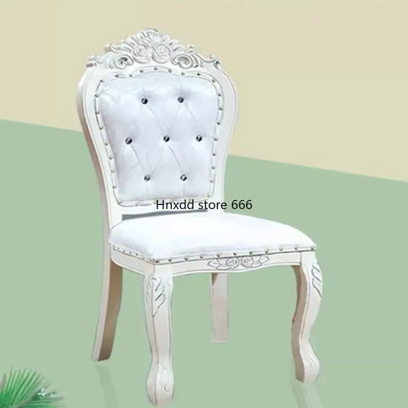 Eaiting Home Dining Chairs Minimalist Armless Side Wood Throne Hotel Dining Chairs Leather White Sillas Para Comedor Furniture