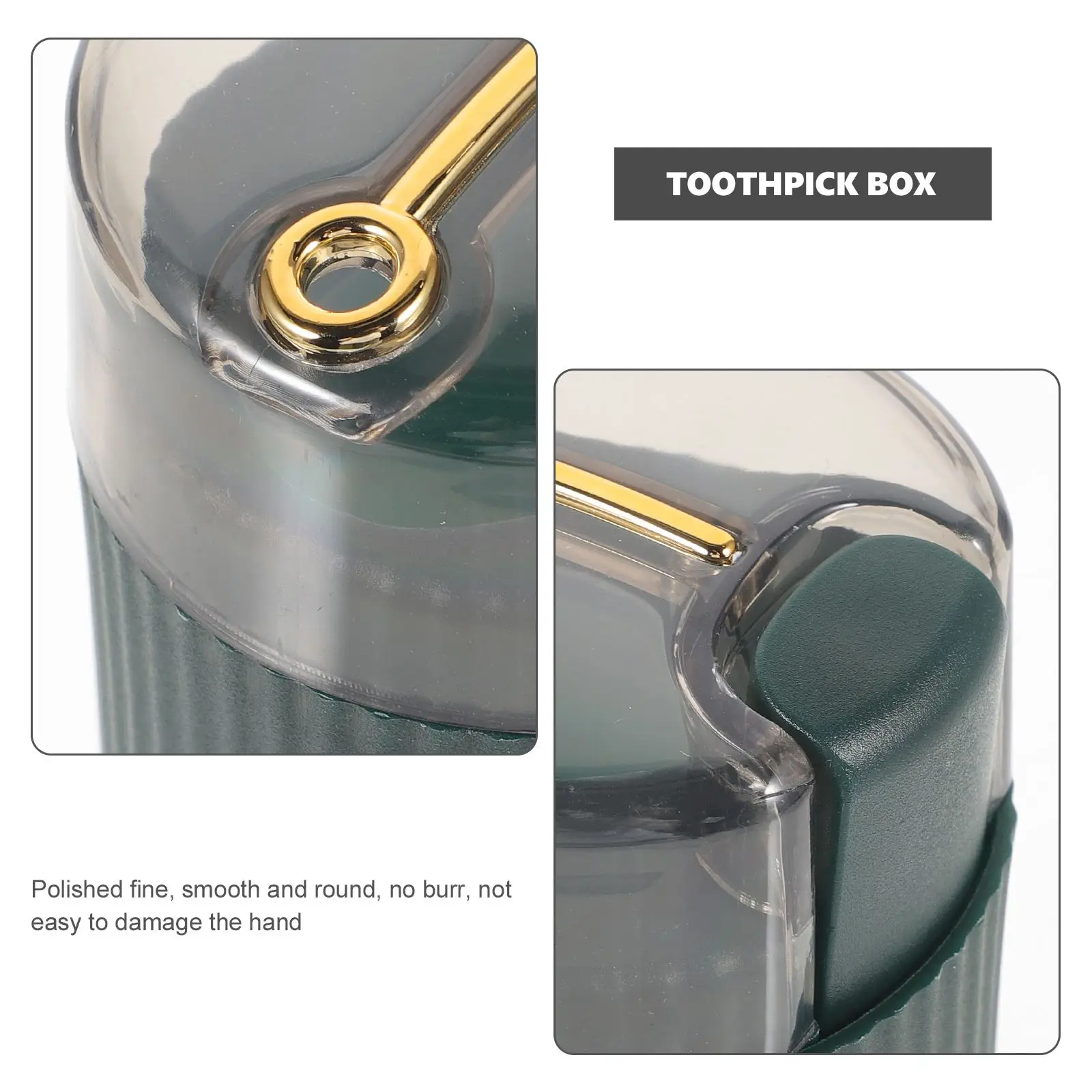 Auto Pop-Up Toothpick Holder Push Type Automatic Toothpick Holder Dispenser Ejection Toothpick Storage Box Portable Plastic