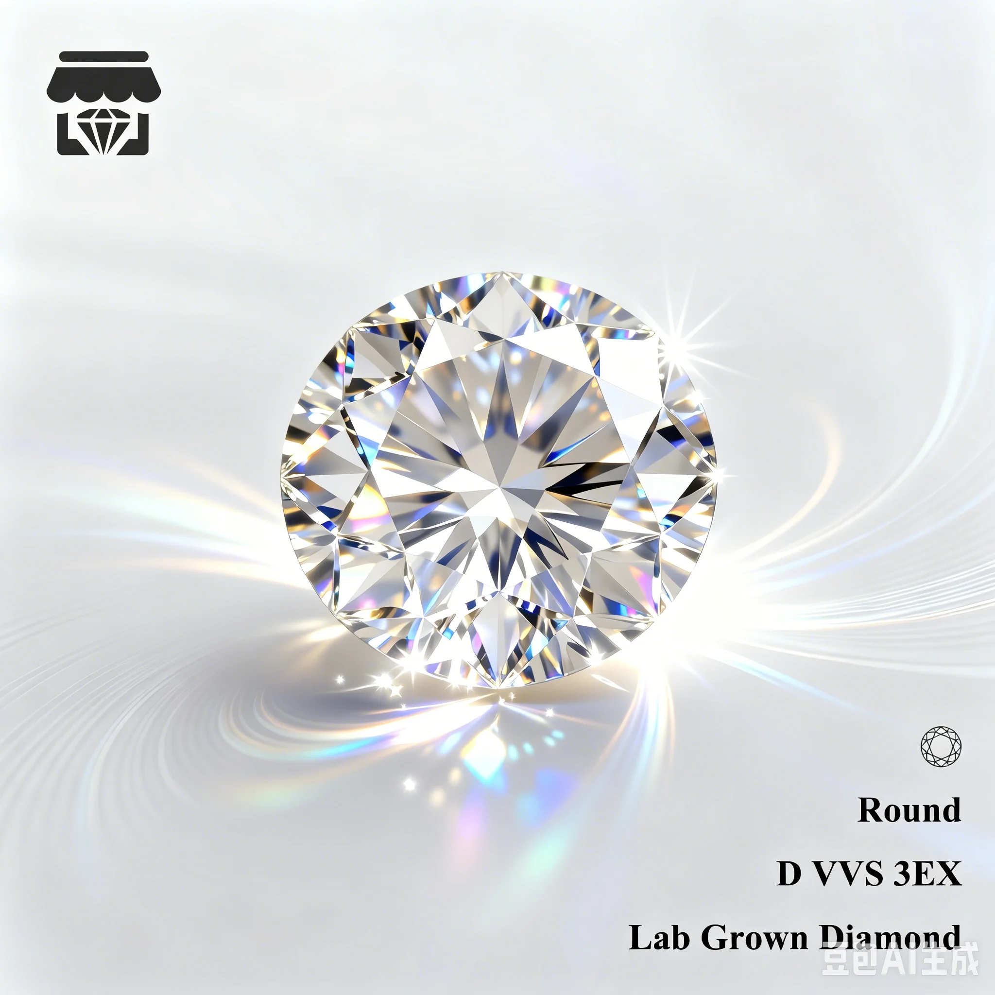 Großhandel D VVS Labor-Diamanten ohne IGI-Zertifikat 0,8mm-4,0mm Laborgezüchteter Diamant zum Fabrikpreis Exzellenter Schliff Superweißer Stein – Detail 1