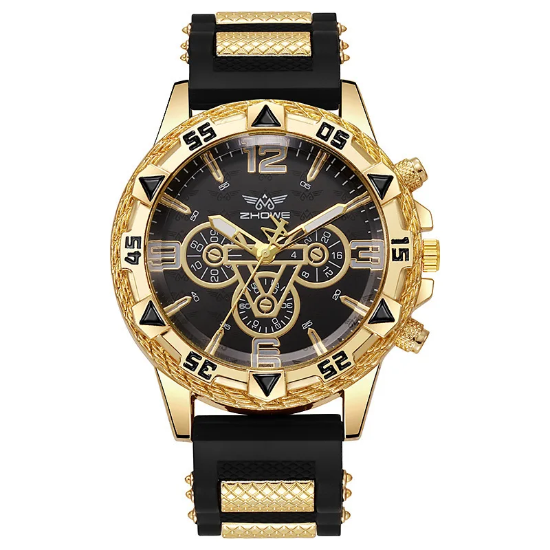 Men's Business Quartz Watch Blue Light Protection Large Dial Silicone Strap Male Business Wristwatch Casual Simple Stylish Boy