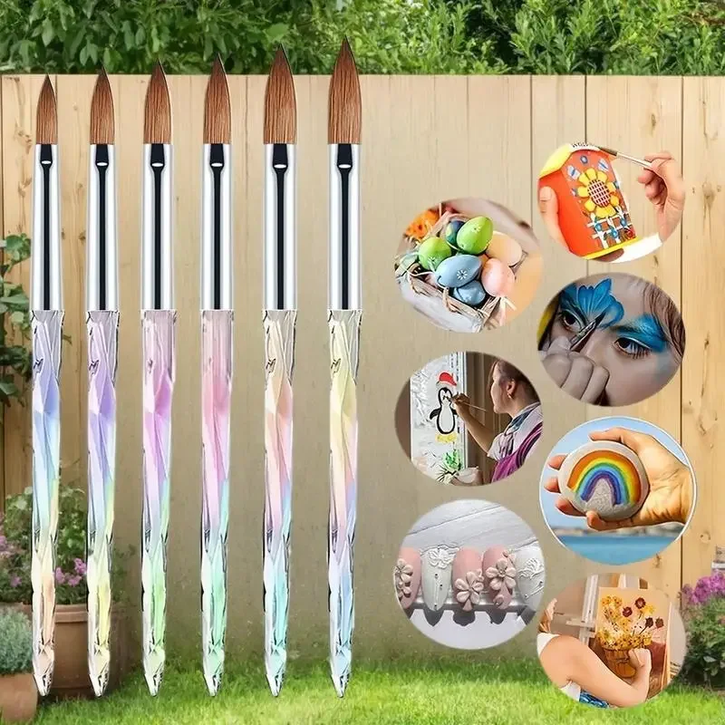 6 個のプロフェッショナルアクリルネイルブラシセット、ネイルエクステンション、3D ネイルカービング、アクリルパウダーの塗布用