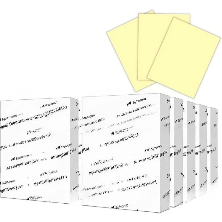 ¡NUEVO! Papel cartulina de color amarillo canario de 8,5 x 11 pulgadas, 65 lb, 176 g/m2, 500 hojas (10 unidades) – Vela premium de peso medio