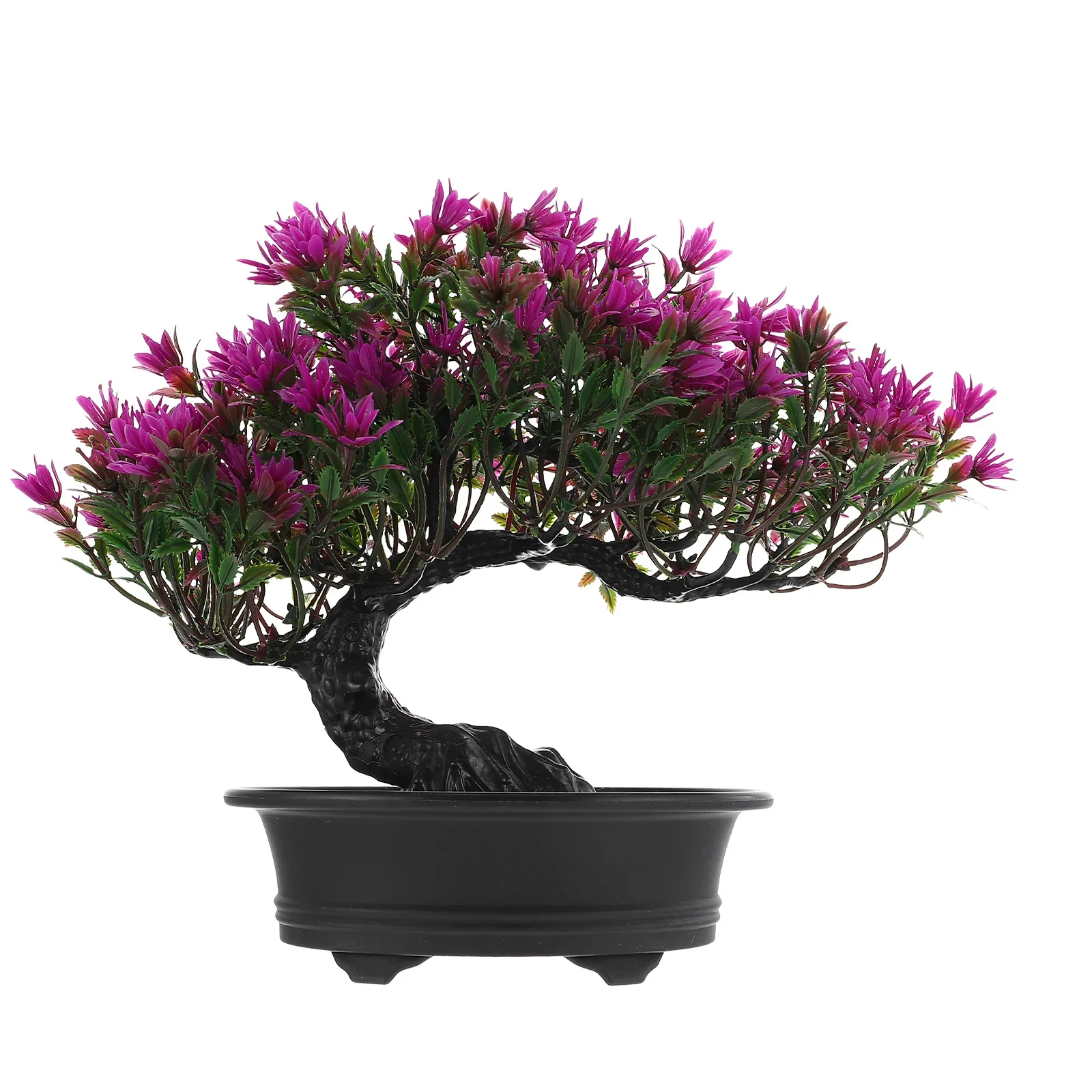 Realistischer künstlicher Miniatur-Bonsai-Baum aus roter Kiefer, immergrüne, pflegeleichte Kunstpflanze für die Dekoration von Schreibtischen und Regalen im Büro oder Zuhause. – Detail 8