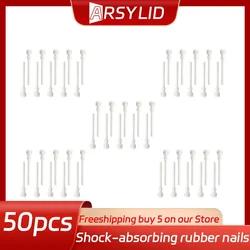 ARSYLID 10Pcs 20pcs 40PCS Screw Pin Rivet Rubber Fan Noise Absorbtion Anti Vibration Mount Silicone Shock-absorbing Nails White