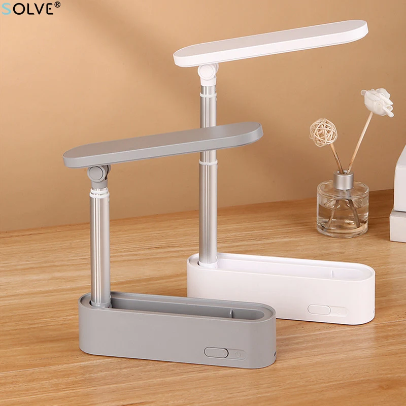 Portable LED Reading Table Lamp Foldable Retractable Desk Lamp Stepless Dimming Bedroom Study Office Night Light USB Charging