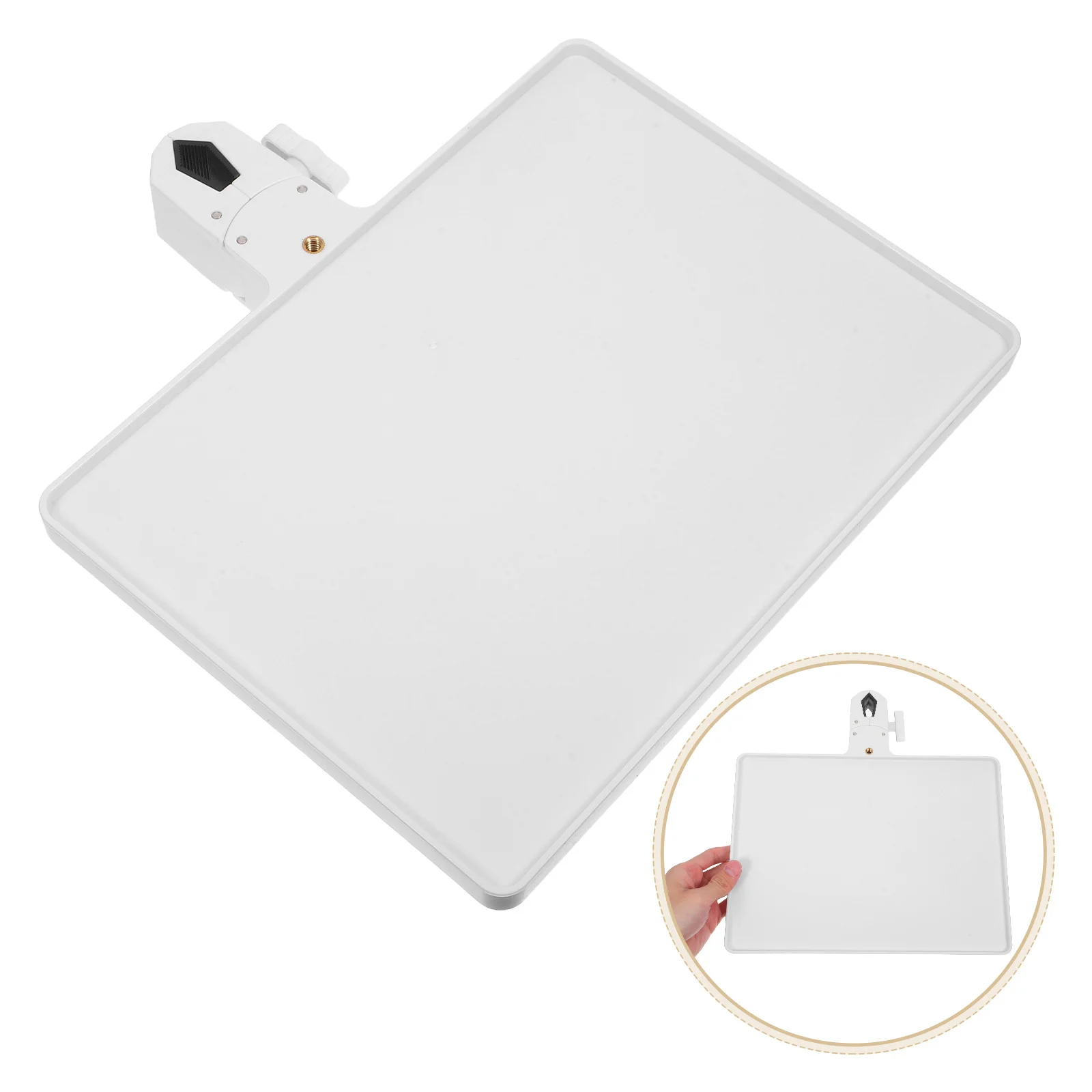 

Microphone Stand Tray Durable Adjustable Clamp-on Rack for Live Streaming Broadcast Sound Card and Mic Storage