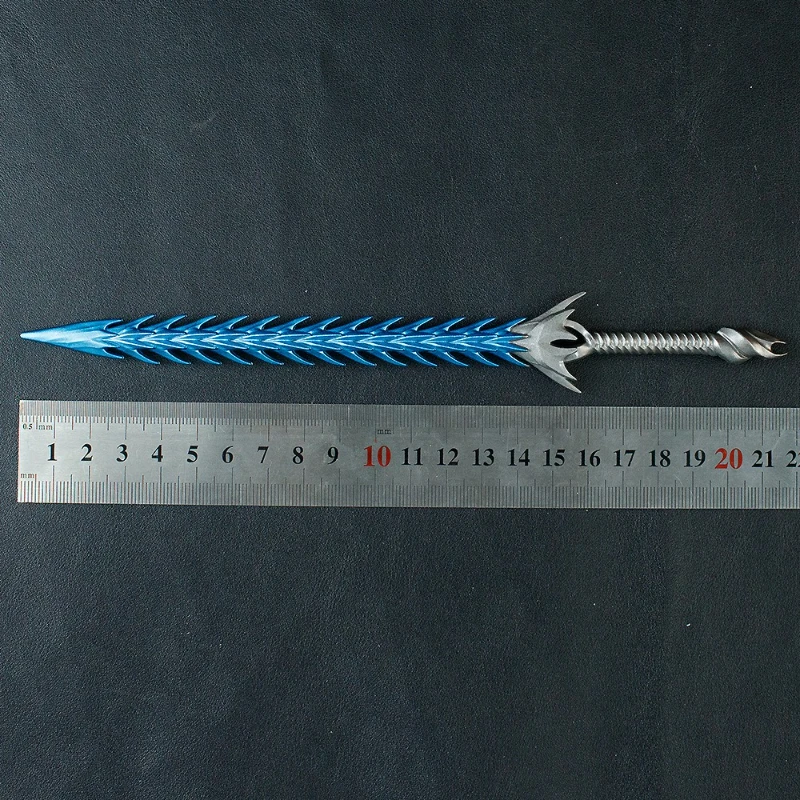 Nezha – périphériques de dessin animé Shen Gongbao, fouet craquelé, modèles d'armes en métal, épées d'anime, accessoires de Cosplay, jouets d'ornement pour garçons, 22cm/8,66 pouces