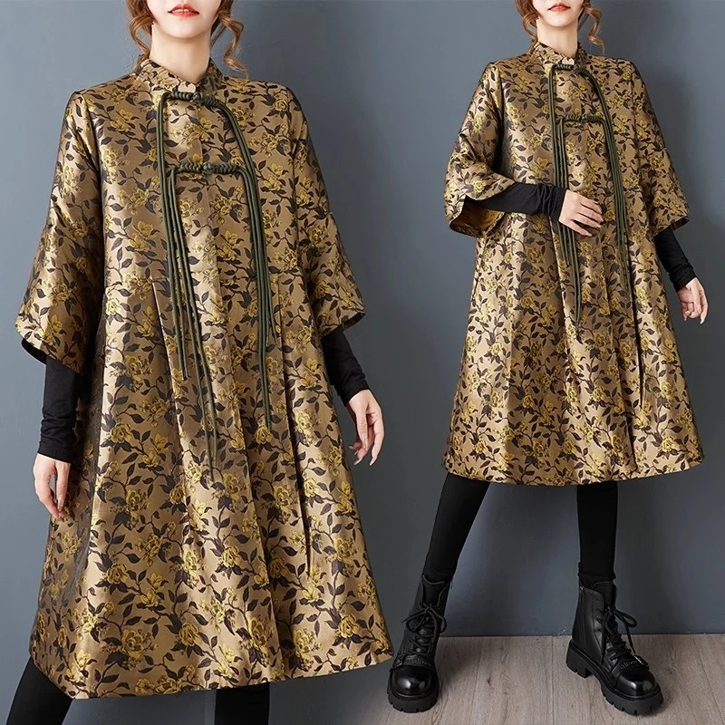 Spring Autumn Embroidered Loose Jacket High-End Luxury Three-Dimensional Fashionable Chinese Style National Windbreaker w1654
