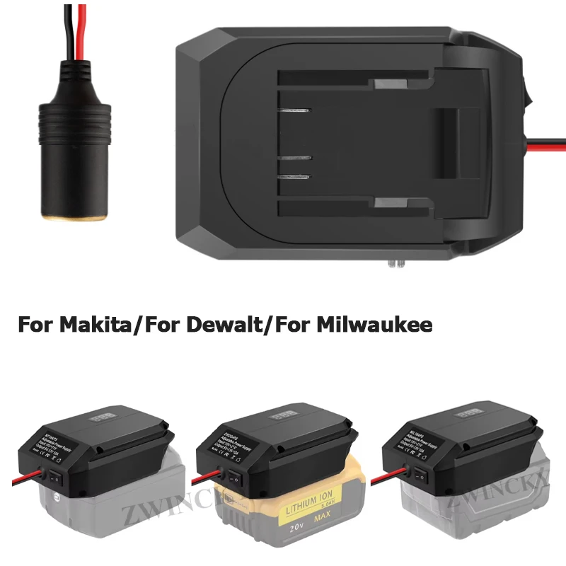 18V to 12V Step Down Converter for Makita/Dewalt/Milwaukee 18V Battery Cigarette Lighter Power Wheel Adapter Car Refrigerator