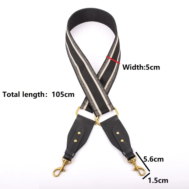 Vintage Rivet Width Shoulder Strap Leather Bag Part Accessories Apply To Saddle Bag Canvas Stripes Belt Shoulder Strap 105cm
